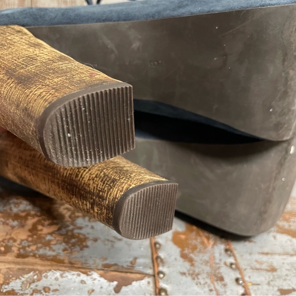 Jeffery Campbell Lita Blue Suede Lace Up Platforms - Picture 9 of 15